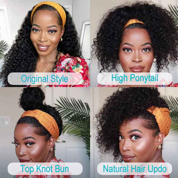 Flash Sale Headband Juicy Jerry Curly Wig 10A Virgin Human Hair