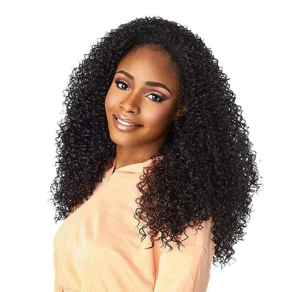 Half Wig with Drawstring Kinky Curly Ready To Go Wig 3 in 1 Half Wig Human Hair Affordable Wig