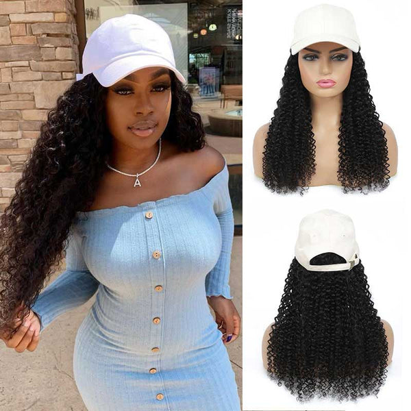 Baseball Cap Wig 10A Human Hair Natural Color Buy 1 Get 1 Baseball Cap