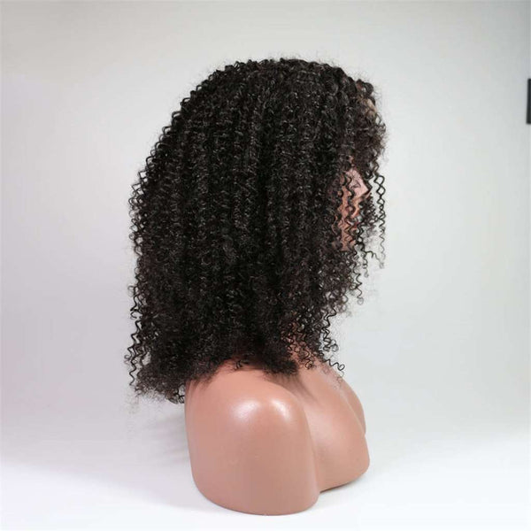 Pre Plucked 4*4 Closure Human Hair Wigs Afro Curl Brazilian Hair