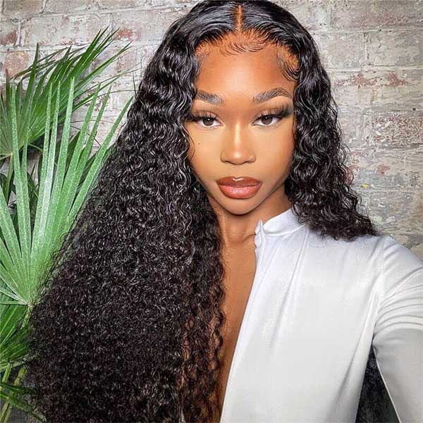 HD 13x6 Kinky Curly Lace Front Wigs Natural Color Hair With Baby Hair