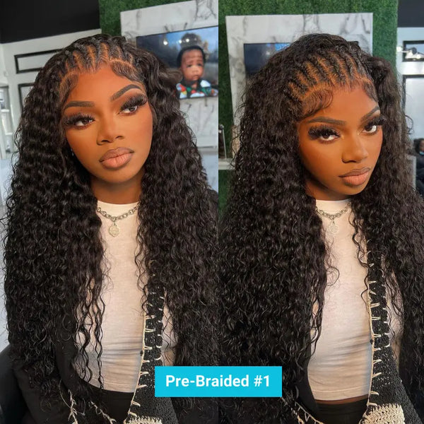 Pre-Braided Styles 10x6 Parting Max Pre Cut Transparent Lace Frontal Glueless Wig Put On & Go Human Hair