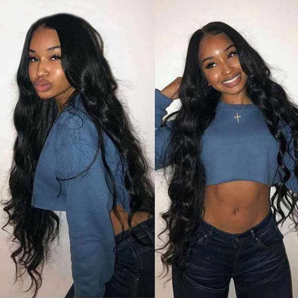 9A Grade 3 Bundles With Frontal Body Wave Virgin Hair Soft Wavy