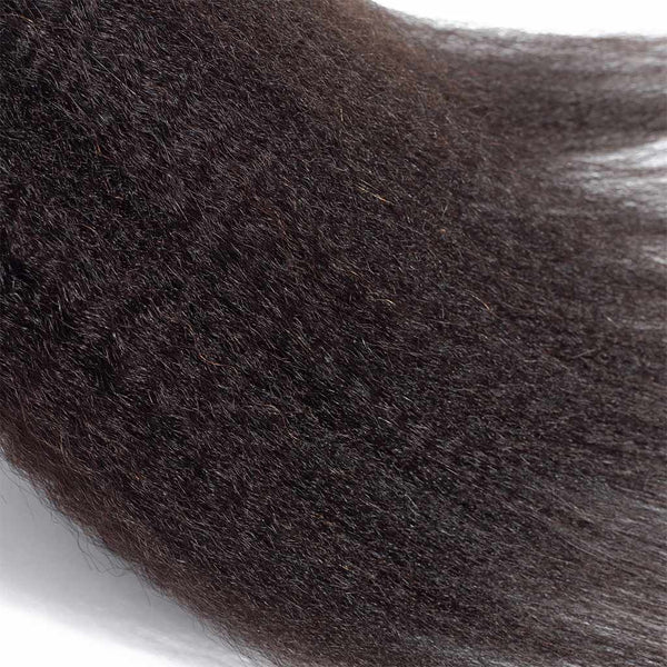 Kinky Straight Hair 3 Bundles 9A Human Hair Natural Color Remy Hair