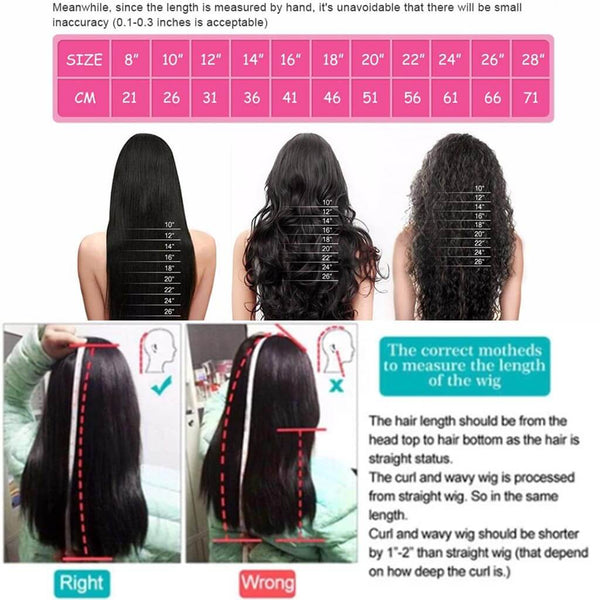 Straight 180%/250% Density 13*4 Lace Frontal Wigs Straight Brazilian Human Hair Natural Color