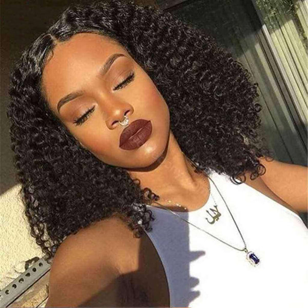 9A Kinky Curly 3 Bundles with Lace Closure Natural Color Brazilian Virgin Hair